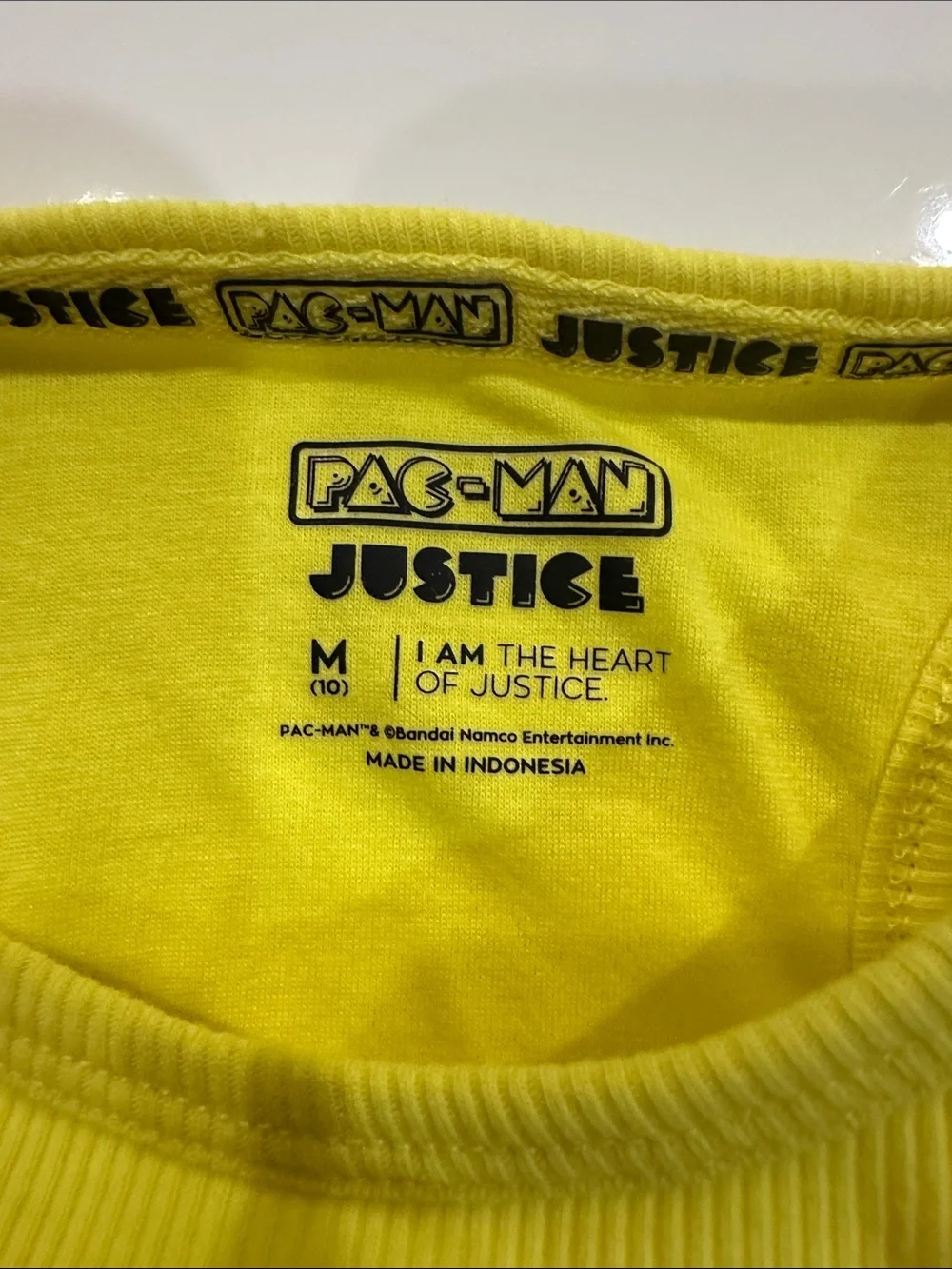 Justice Yellow Ribbed Pac-Man Tank Top‎ for Kids